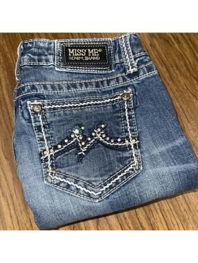 Miss Me Jeans Womens 28 Rhinestone Pockets No Flap Y2K